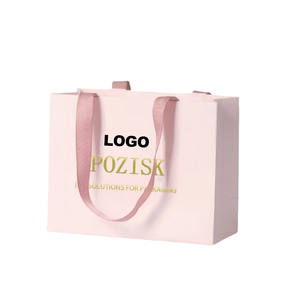Wholesale Custom Luxury Logo Clothing Gift Boutique Shopping <b>Gloss</b> Bags With Handles Gold Foil Logo - Product Image 1