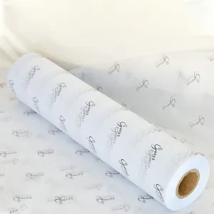 Rollo de papel tisú personalizado para embalaje de zapatos, ropa, vino, regalo, productos con logotipo personalizado impreso