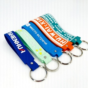 Custom Logo Rubber Wristlet Key <b>Ring</b> Chain Loop PVC <b>Keyring</b> Silicone Wristband Keychains With Metal Clip and <b>Ring</b> - Product Image 5