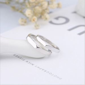 <b>Silver</b> Plated Copper Personalized Custom <b>Rings</b> Name Letters <b>Adjustable</b> Men Women Couple Broad Band Rectangle Wedding <b>Ring</b> - Product Image 5