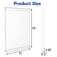 Clip de support de signe acrylique à montage mural en plastique transparent sans perçage 8.5 ''X 11'' support de signe acrylique avec ruban adhésif épaisseur 2.5mm