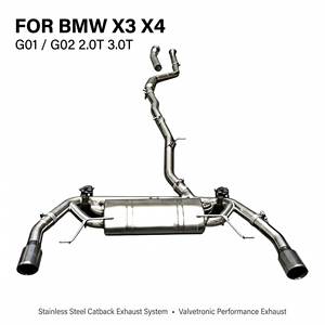 Tubería de escape Catback Vortex Austenitic SS304 para BMW X3 G01 X4 G02 2.0T 3.0T con tambor central y puntas dobles negras, línea de montaje Mod U - Product Image 1