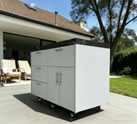 Armoire de rangement extérieure à roulettes avec roues verrouillables, organisateur utilitaire résistant aux intempéries pour jardin, patio et balcon