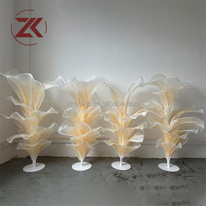 Fleur artificielle géante ZKAI, orchidée de haute qualité, centre de table fait main, grande fleur en organza blanc pour la décoration de fête - Product Image 6