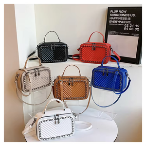 Retro Double Zipper Shoulder Messenger Bag for Women Custom Logo Small <b>Square</b> Handbag Fashionable Lady Style Tanjing - Product Image 4
