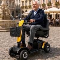 Scooter de mobilité ETM3 136 kg haute capacité, autonomie de 30 km, pour personnes âgées et handicapées, trajets longue distance en extérieur, CE ISO