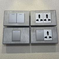 Interruptor de pared eléctrico negro de doble polo 120*76, estándar estadounidense 250V 16A, 1/2 toma universal de 13A para Vietnam y Taiwán