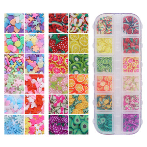 Rodajas de arcilla polimérica de cerámica suave 3D fruta flor estrella corazón nube suministros accesorios caja de rejilla decoración de <span class=keywords><strong>uñas</strong></span> - Product Image 5