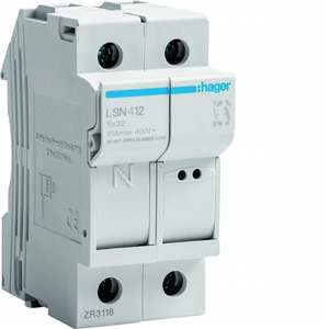 LSN412 Personalizable con Portafusibles Hagers 8x32 1P+N 2 Módulos DIN - Product Image 1