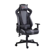 Chaise de jeu ergonomique moderne de haute qualité en cuir PU à dossier haut, avec structure en fer, pivotante, design européen, base à cinq étoiles pour adultes