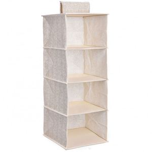 Custom 4-Tier Hanging Closet Storage Organizer Simple Houseware with 4 Shelves Removable <b>Drawers</b> Stainless Steel Double Layers - Product Image 1