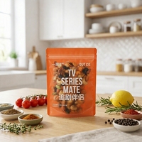 Op maat bedrukte transparante, getinte, hersluitbare staande zipzakken voor noten, snacks en gedroogd fruit