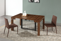 Table à manger Console en bois Rectangle de haute qualité extensible moderne pour économiser de l'espace 500mm à 1500mm salon à manger