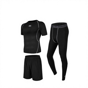 Conjunto Deportivo de Verano para Hombre de Alta Elasticidad, 3 Piezas, Camiseta Transpirable, Pantalones Cortos Deportivos de Alta Calidad, Ajustados - Product Image 3