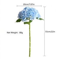 Fleur artificielle d'hortensia 3D grand format, toucher réel, vert et blanc, pour mariage, décoration de centre de table ou de vase à la maison