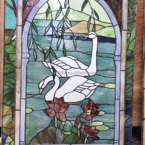 Panneau de vitrail Tiffany en verre massif de 50*80 CM, épaisseur 5mm, motif oie personnalisé, pour salle à manger, à suspendre, pour la lumière du soleil, vente en gros - Product Image 3