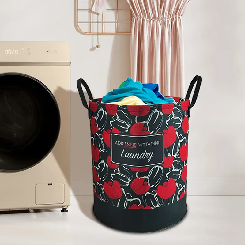 portable foldable hamper laundry basket folding laundry basket storage round
