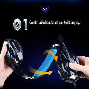 Casque Gamer KOTION G9000 avec Micro et Éclairage LED Rouge - Product Image 2