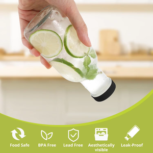 Bouteilles de jus en verre transparent réutilisables de 250ml 500ml pour boissons maison, pique-nique, école de voyage - Product Image 4