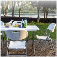 Tables pliantes rectangulaires en plastique de 150 cm pour patio, loisirs, camping, événements, fêtes, portables, tables pliantes en plastique pour centre de table