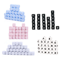 Perle de lettre blanche de 12mm de haute qualité, Alphabet anglais, perles à mâcher en Silicone, jouets de dentition pour bébé, pendentif bricolage
