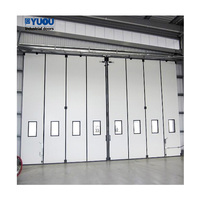 Sistema de Puerta Plegable Horizontal Automática Eléctrica Extra Grande de China con Paneles Sándwich de Acero Industrial