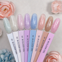 Fournisseur professionnel d'ongles Yidingcheng OEM ODM Vente en gros Marque privée Gel d'extension pailleté Soak Off HEMA TPO Free