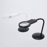 Loupe de bureau LED COMET 3x 4.5x avec support flexible col de cygne, loupe de lecture mains libres