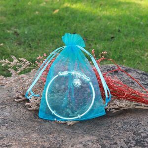 Emballage personnalisé avec logo, sacs en organza blancs, petite pochette cadeau pour fête/mariage/bijoux - Product Image 5