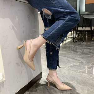 S3932R New Style Pointed High Heel Closed Toe Sandals for Women With Hollow Back - Product Image 5