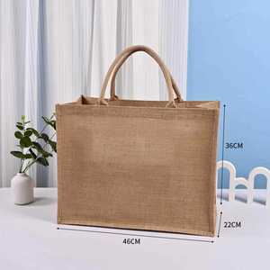 Bolsa de Compras de Yute de 34*40cm, Lavable, Ecológica, con Logotipo Promocional Personalizado, Color Supermercado, Asa de Cuerda, Personalización de Impresión - Product Image 1