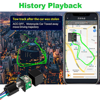 Pelacak Mobil GPS 4G Mini Deteksi ACC Relay Pemutus Mesin Aplikasi IOS Pelacak Kendaraan Real Time J18 untuk Sepeda Motor