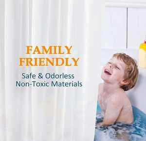 Cortina de <span class=keywords><strong>ducha</strong></span> de peva esmerilada con imán, venta al por mayor, <span class=keywords><strong>ya</strong></span> hechas - Product Image 5