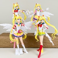 Figura de Anime Sailor Moon Tsukino Usagi al por Mayor, Varita Mágica de Transformación, Muñeca 2D, Modelo de Adorno, Set en Caja