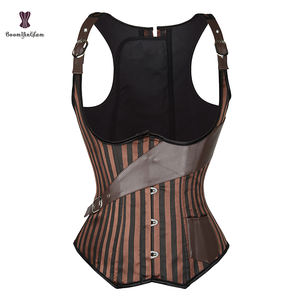 Costume de cosplay de <span class=keywords><strong>pirate</strong></span> pour femmes grande taille S-6XL, robe steampunk, veste en cuir, corset <span class=keywords><strong>bustier</strong></span> avec poche - Product Image 2