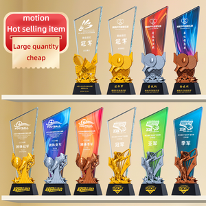 Cristal trophée résine métal éblouissant couleur créative impression fond image étoile à cinq branches peut être gravé - Product Image 5