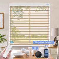 Stores à enroulement motorisés Smart Shangri-La pour salon, chambre, bureau – Rideaux occultants électriques contrôlables par application pour fenêtres domestiques