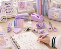 Ensemble de Papeterie Kits de Fournitures Indispensables pour l'École et le Bureau Accessoires de Bureau Coffret Cadeau Promotionnel Agrafeuse pour le Bureau et l'École
