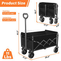 Chariots pliables CE Wagons Carts avec roues, chariot utilitaire pliable durable pour l'extérieur
