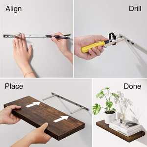 Étagères en bois flottantes murales pour salle de bain chambre salon cuisine petite étagère suspendue pour livres/rangement/décor de chambre - Product Image 3