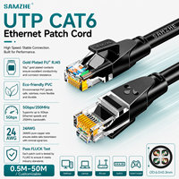 Cable de Red SAMZHE Cat6 de 5Gbps, Cable LAN de Cobre con Aislamiento de PVC para PC, Laptop, Internet y Monitoreo de Redes