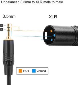 สายเคเบิลเสียงและวิดีโอแบบสเตอริโอ XLR ถึง 3.5 มม. ใช้ได้กับไมโครโฟน แอมพลิฟายเออร์ บอร์ดเสียง มิกเซอร์เสียง และลำโพง - Product Image 2