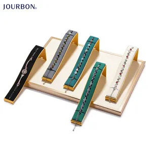 דוכן תצוגת תיק זהב Suppliers-Jourbon חדש עיצוב אופקי סגנון מתכת צמיד אבזרי שרשרות תכשיטי תצוגת stand