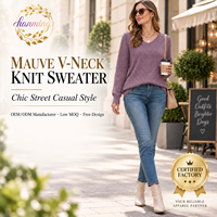 Pulls pour femmes, col en V, tricot décontracté, manches longues, hauts légers, vêtements pull-over, tenues de mode automne 2026