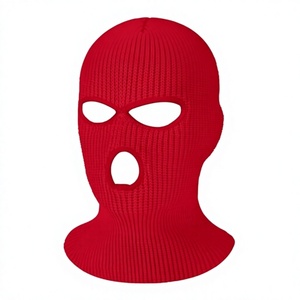 Masque Balaclava Unisexe Rouge Intégral Respirant Imperméable en Spandex et Polyester Couleur Unie pour Adulte – Idéal pour l'Extérieur et les Loisirs - Product Image 1