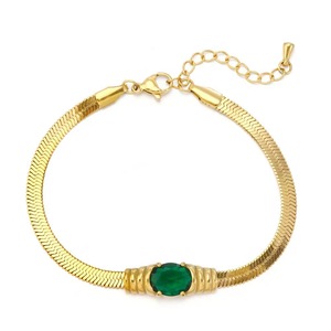 Ensemble de bijoux Aceworks SET71032 en acier inoxydable plaqué or 18K PVD avec chaîne à lames et zircon |   Collier et bracelet unisexes tendance - Product Image 5