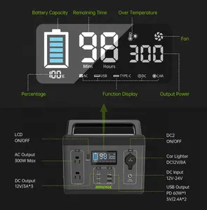 Panneau d'alimentation solaire intelligent, 300W, avec batterie Lithium-Ion, vente en gros, panneau d'alimentation