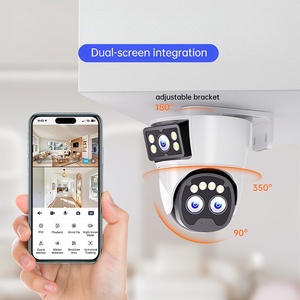 Caméra IP de surveillance intérieure NyteElf 6MP à 3 objectifs et 2 écrans, vision nocturne couleur, WIFI, O-KAM Pro, suivi automatique, détection de mouvement, caméra PTZ - Product Image 1
