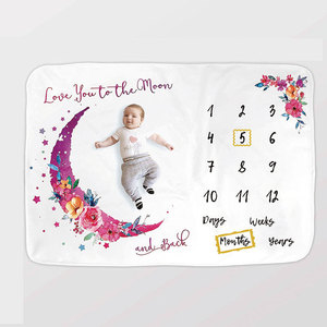 Sedex Soft Thick Boy o Girl Infant poliestere Custom Plant Universe Minky neonato mensile Milestone coperta - Product Image 5