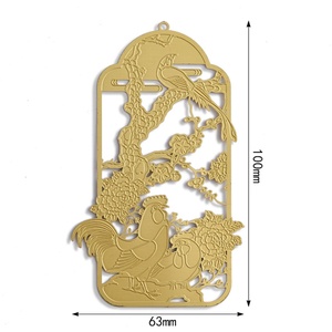 Marcapáginas de Alta Calidad con Diseño de Jaula de Pájaro y Patrón de Gallo y Loro, Color Dorado Resistente a la Corrosión - Product Image 2